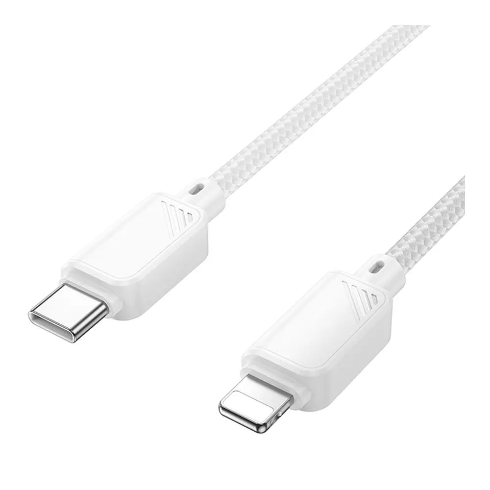 Кабель синхронізації Hoco X113 Nylon braided PD27W/3A Type-C to Lightning 1m White (36774_3609169) - фото 3