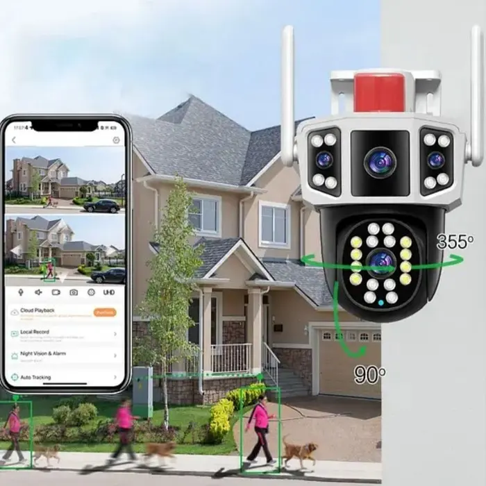 Уличная поворотная камера видеонаблюдения 2 объектива WiFi 3MP FullHD YC101 IP - фото 5