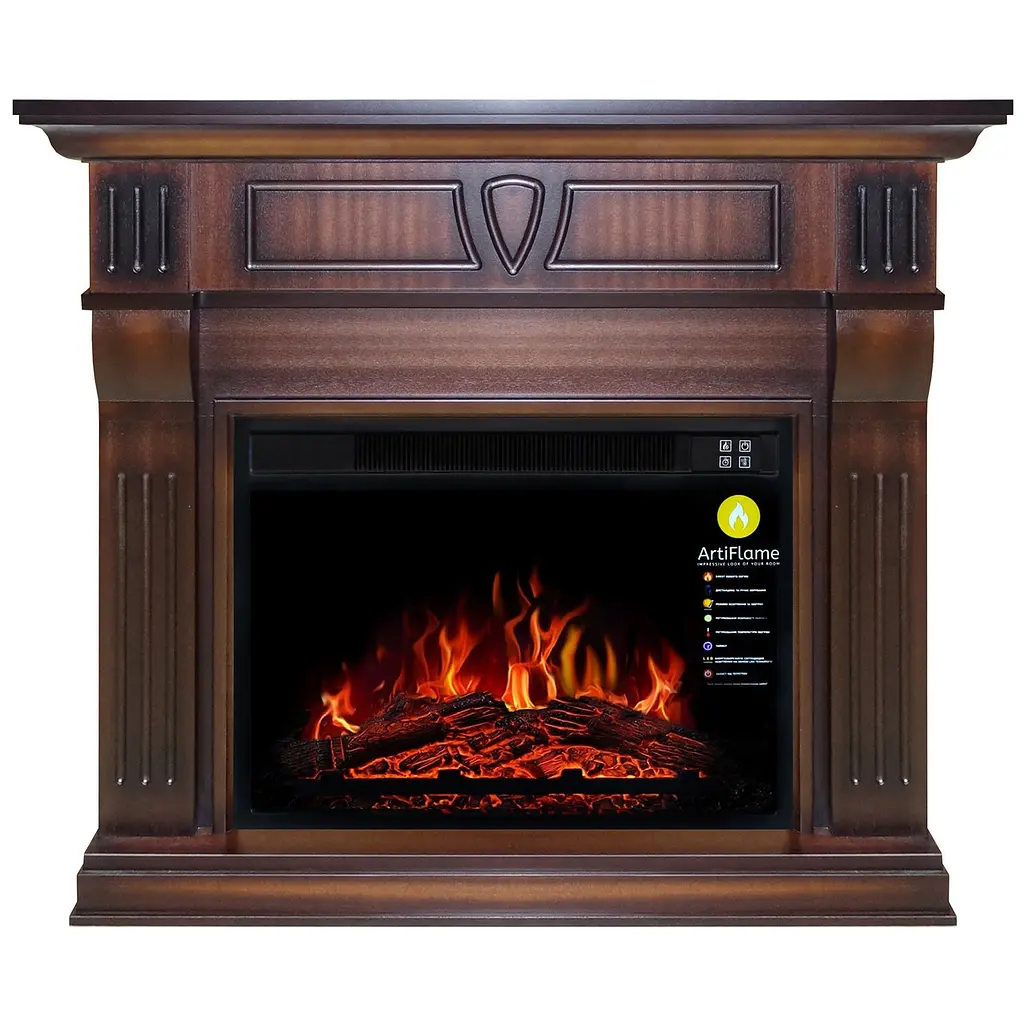Камінокомплект ArtiFlame BEETHOVEN AF23S МАХАГОН КОРИЧНЕВИЙ АНТИК (зі звуком) - фото 2