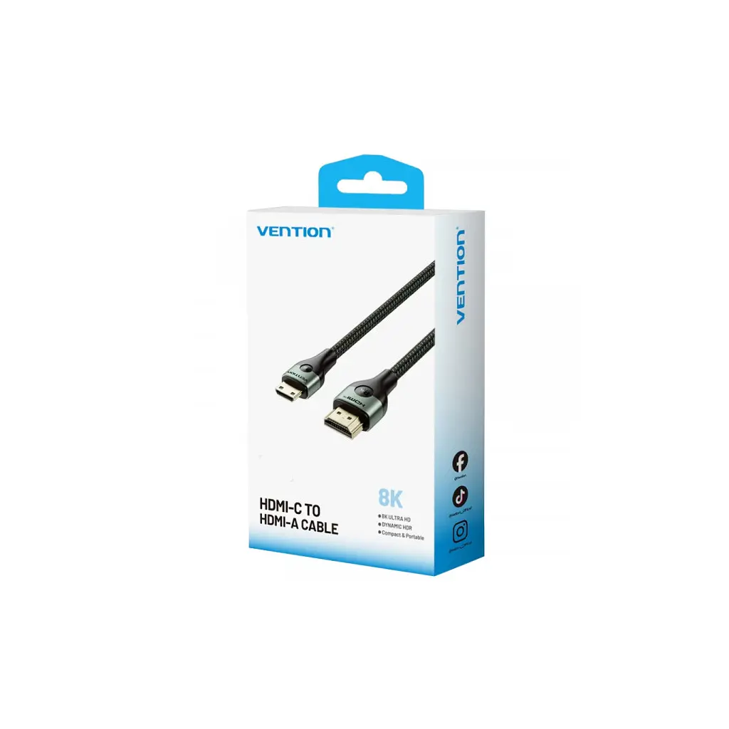 Кабель мультимедійний HDMI M to HDMI mini M 1.0m V2.1 8K 60Hz green Vention (AGJGF) - фото 3