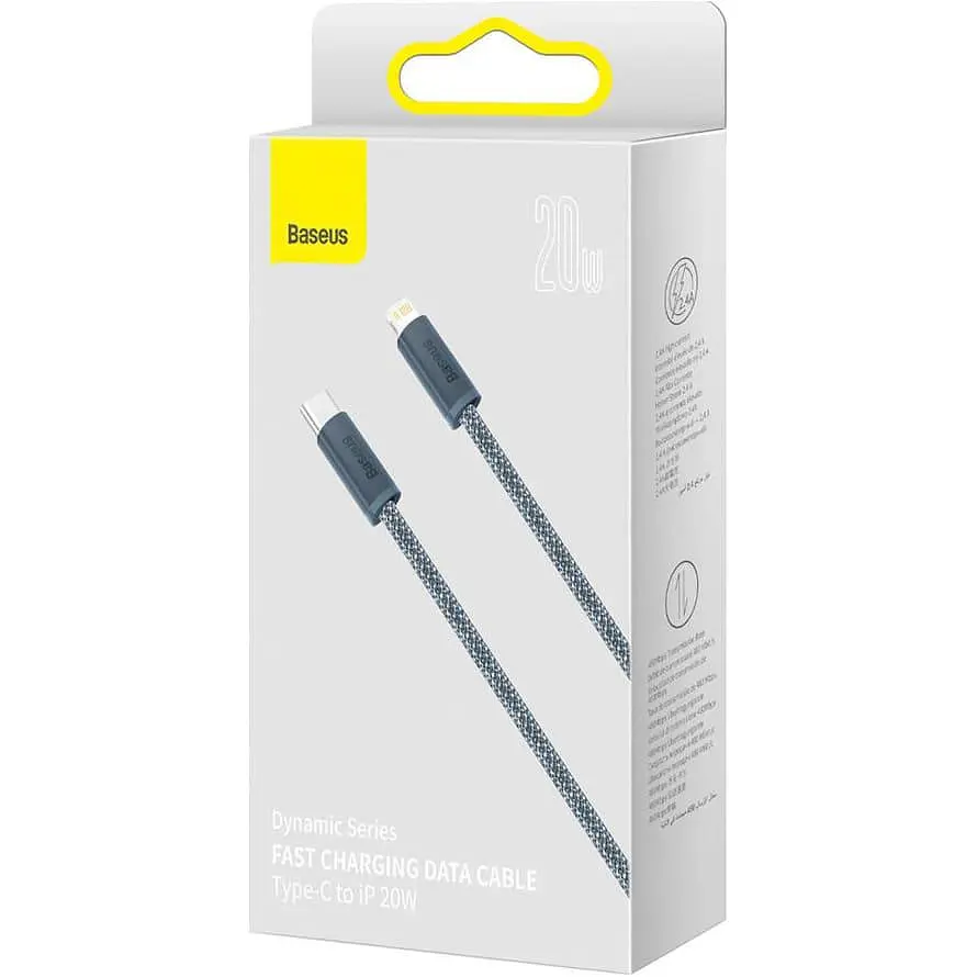 Кабель Baseus Lightning Dynamic Series Fast Charging Data Cable Type-C to Lightning 20W 1m Gray (CALD000016) - фото 7