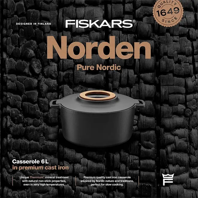 Каструля чавунна Fiskars Norden 6 л (1026566) - фото 6