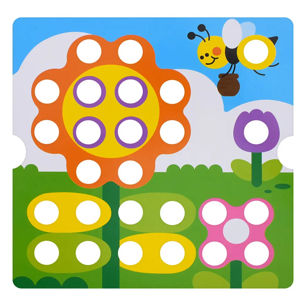 Розвивальна мозаїка Bambi Button Idea YG898-6, 46 деталей, картки 12 шт. - фото 7