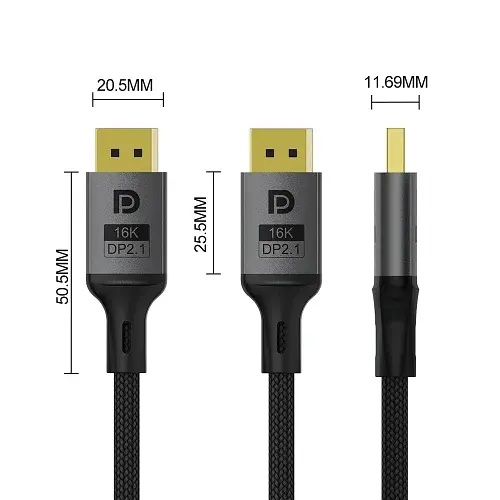 Кабель DisplayPort (M) - DisplayPort (M), 3 м, Black, ColorWay, V 2.1, 16 K / 60 Гц (CW-CBDP 092-BK) - фото 3