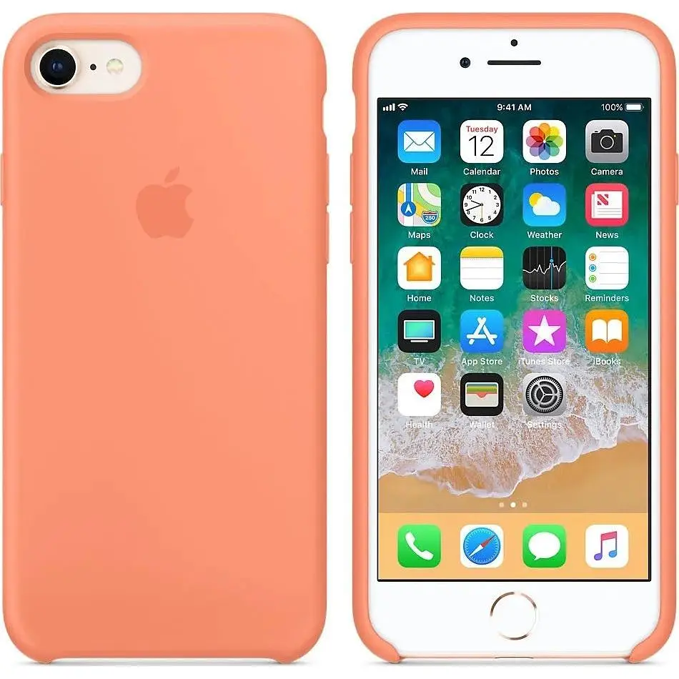 Чохол Apple Silicone Case iPhone 8/7 peach (OEM) - фото 2