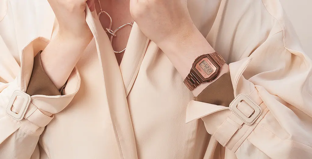 Жіночі вінтажні наручний годинник Casio оригінал Японія Collection A1000RG-5EF зі сталевим браслетом - фото 5