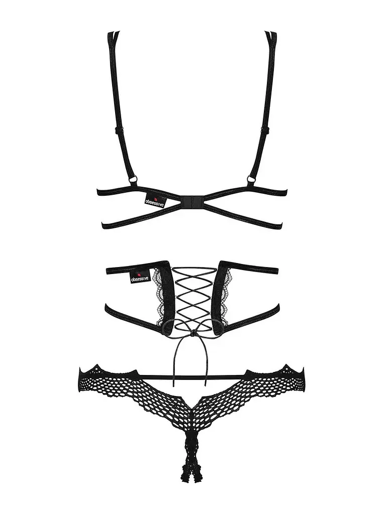 Комплект білизни Obsessive Bravelle L/XL чорний - фото 6