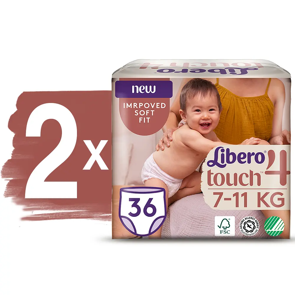 Набір підгузків-трусиків Libero Touch Pants 4 (7-11 кг), 72 шт. (2 уп. по 36 шт.) - фото 2