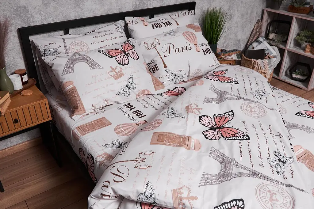 Комплект постільної білизни Moon&Star Ranforce Elite Paris For You сімейний 2х160х220 см наволочки 4х70х70 см - фото 4