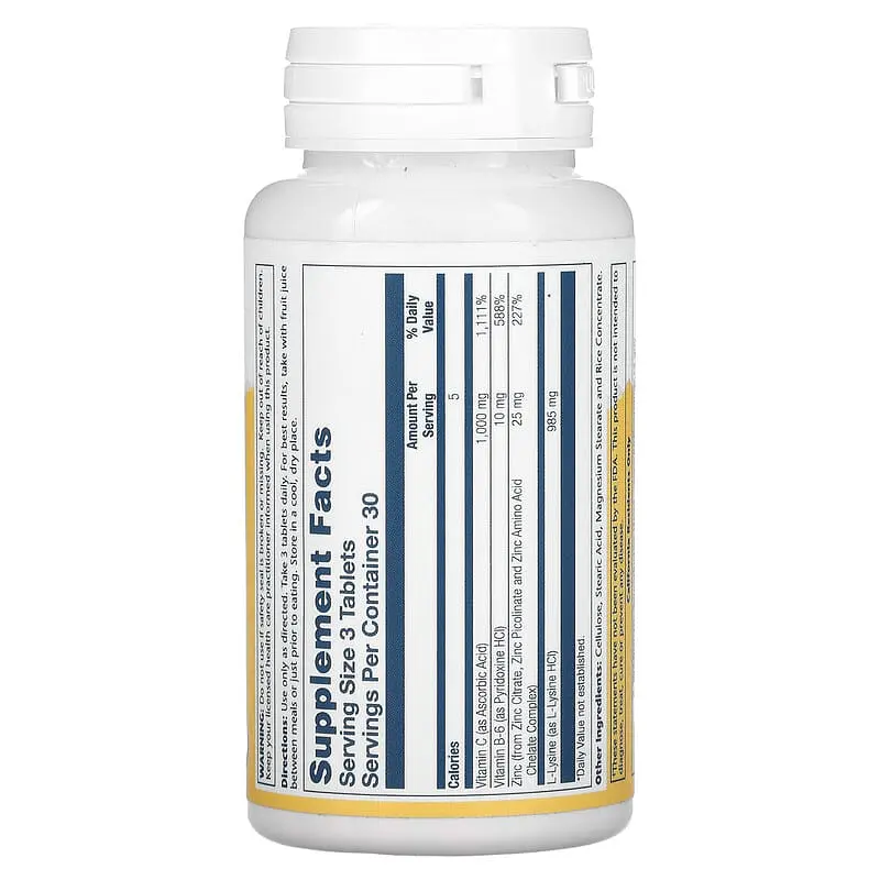 Лізин Solaray 1000 мг L-Lysine 90 таблеток - фото 2