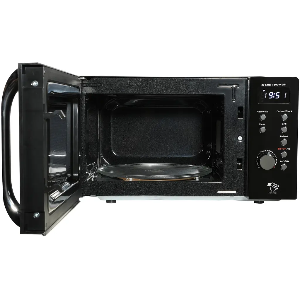 Мікрохвильова піч AIWA NAMICOOK CRYSTAL20 MW-202DG BK 20л/700Вт/гриль/ Child LOCK/чорна - фото 4