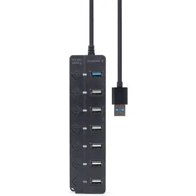 Концентратор Gembird 7 ports (1xUSB3.1+6xUSB2.0) switch black (UHB-U3P1U2P6P-01) - фото 5