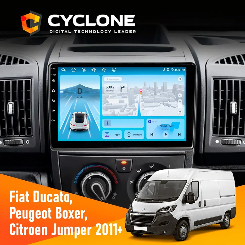Штатна магнітола Peugeot Boxer 2011+ Cyclone C9-012 4x64, DSP, 4G Cyclone (НФ-00007994)
