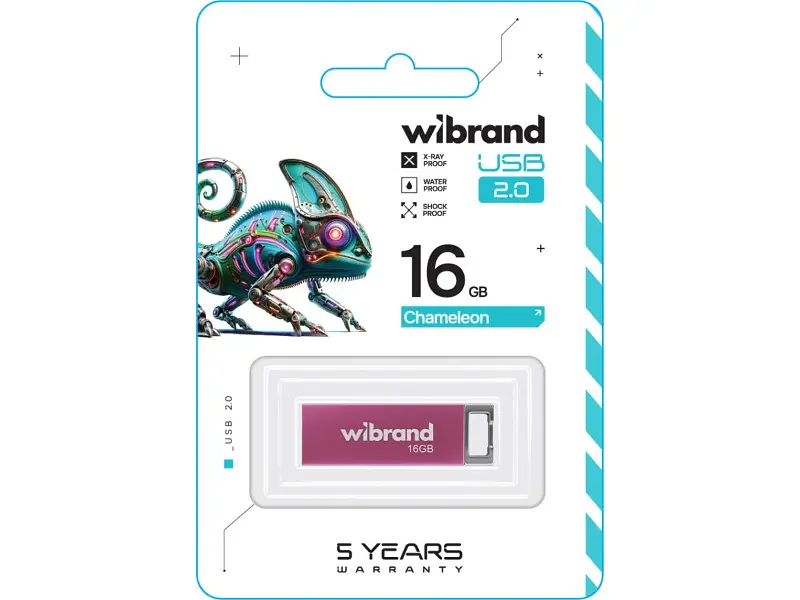 Флешка Wibrand 16 GB Chameleon Pink USB 2.0 (WI2.0/CH16U6P) - фото 2