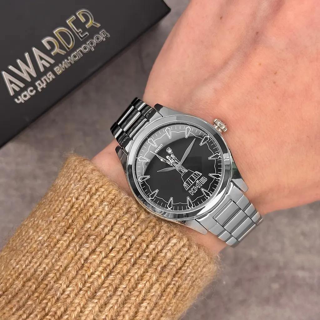 Жіночий наручний годинник 035 Київ II Silver-Black Awarder acs0031938 - фото 2