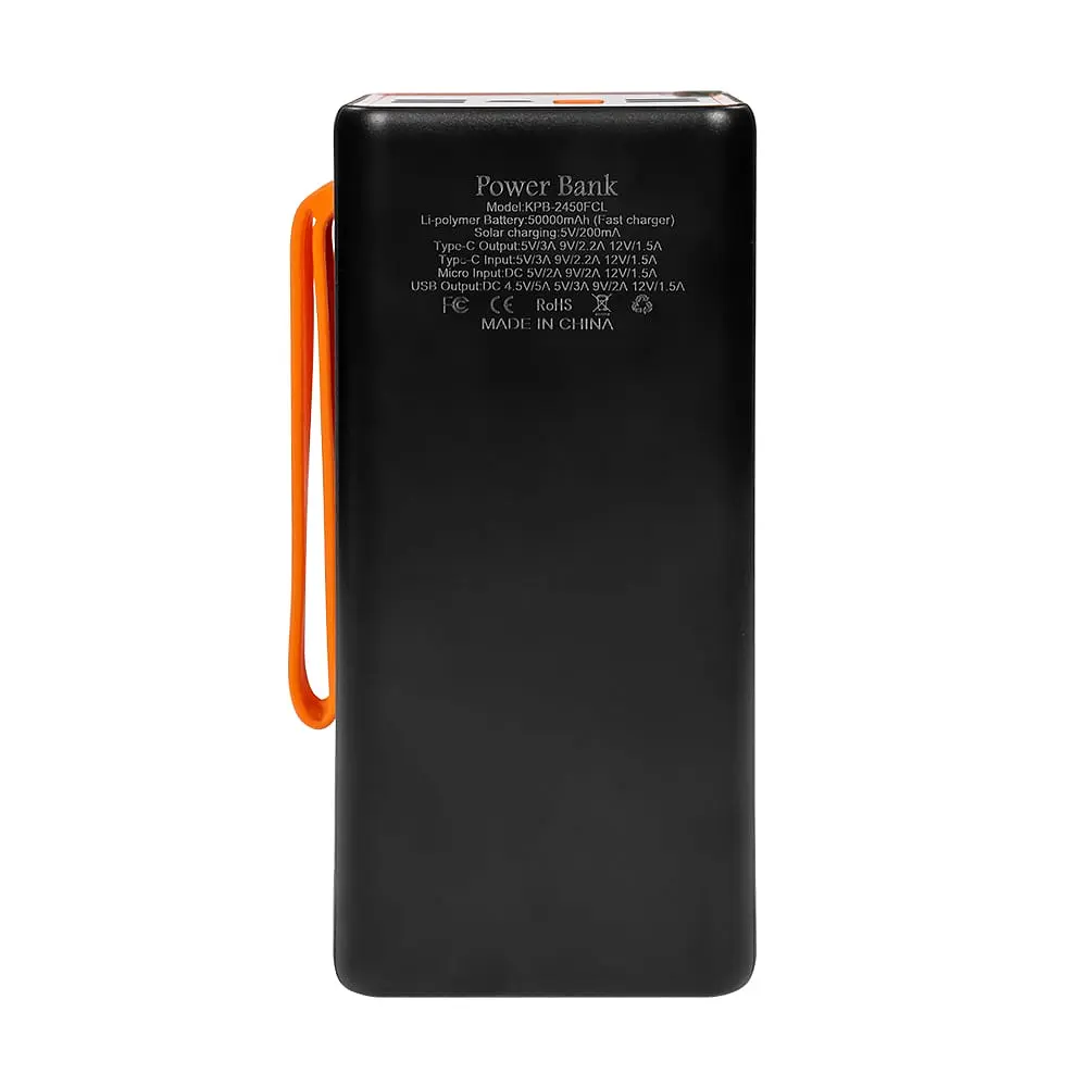 Повербанк 50000mAh Power Bank Kraft KPB-2450FCL Black 22.5W QC3.0 LED-фонарь (43-00086) - фото 3
