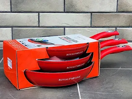 Набор сковородок 3шт Royalty Line RL-FM3M-RED - фото 3