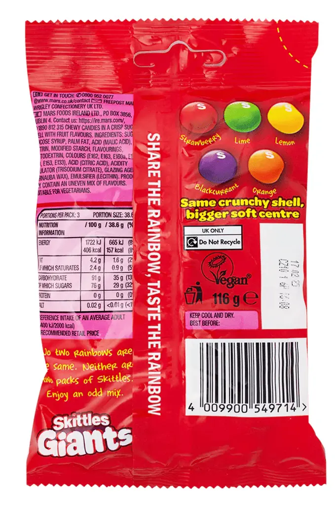 Драже Skittles Giants Fruits 116г - фото 5