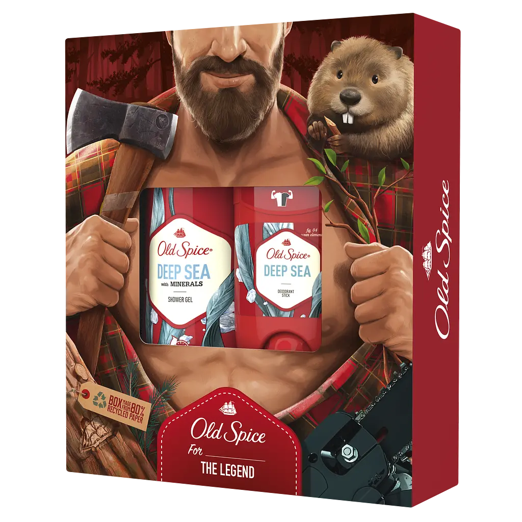 Подарочный набор Old Spice Deep Sea:Твердый дезодорант 50 мл + Гель для душа 250 мл - фото 2