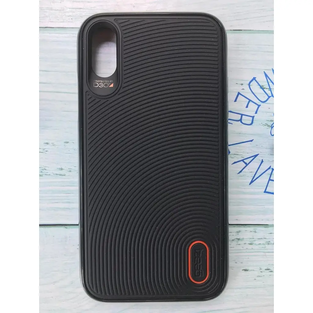 Оригинальный противоударный чехол Gear4 Battersea D3O для iPhone XS на айфон X Black Orange - фото 5