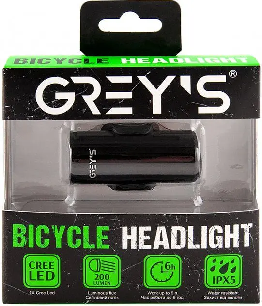 Велосипедна фара Grey's LED 1xCree 6 режимів 200 lm 700mAh (GR10160) - фото 3