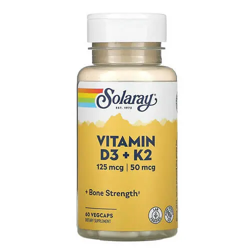 Витамин D3+K-2 Vitamin D3+K2 60 капсул Solaray vit0006360
