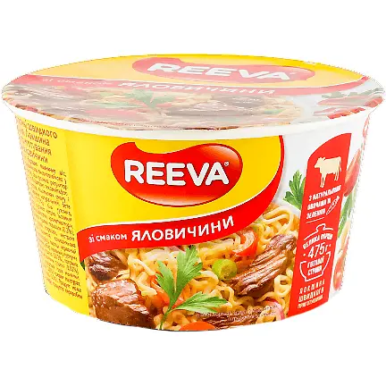 Лапша быстрого приготовления Reeva со вкусом говядины 75 г (927287) - фото 2