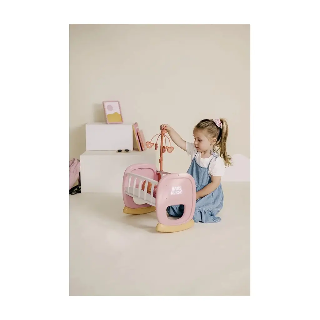 Игровой набор Smoby Колыбель Бэби Ньорс. Терракотовая пудра с мобилем, 18 мес. (7600220390) - фото 6