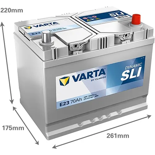 Акумулятор Varta Dynamic SLI 12В 70Аг 630А (EN) R+ (570412063) - фото 3
