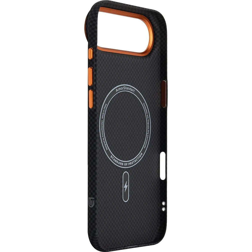 Чохол ArmorStandart LikeCarbon2 SE MagCase для Apple iPhone Air Kevlar Black Orange (ARM89166) [156296] - фото 3