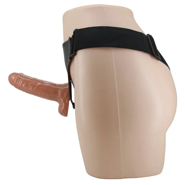 Двойной страпон с вибрацией Ultra Passionate Harness Dual Penis, 16 см (коричневый) - фото 2