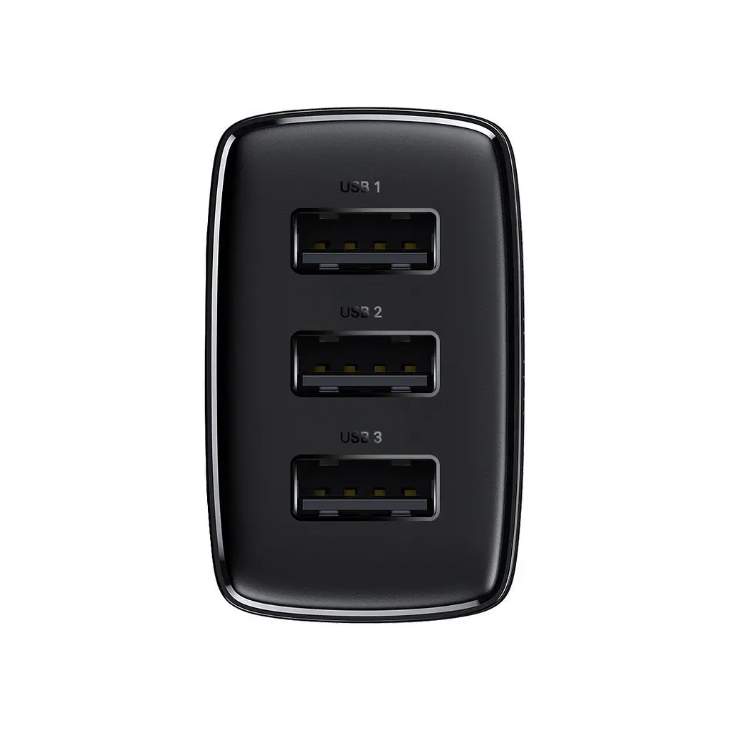 Мережевий зарядний пристрій Baseus Compact Charger 3U 17W 3USB Black (CCXJ020101) [74463] - фото 3