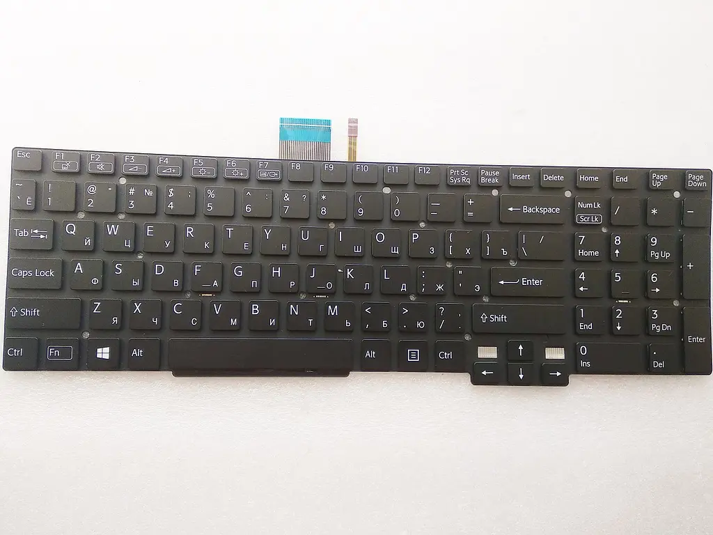 Клавіатура для ноутбуків Sony Vaio SVT15 (Tab 15 Series) чорна без рамки, з підсвічуванням RU/US - фото 2