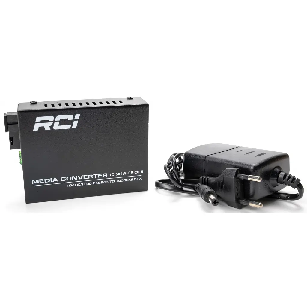 Медіаконвертер RCI 1G, 20km, SC, RJ45, Tx 1550nm standart size metal case (RCI502W-GE-20-B) - фото 3