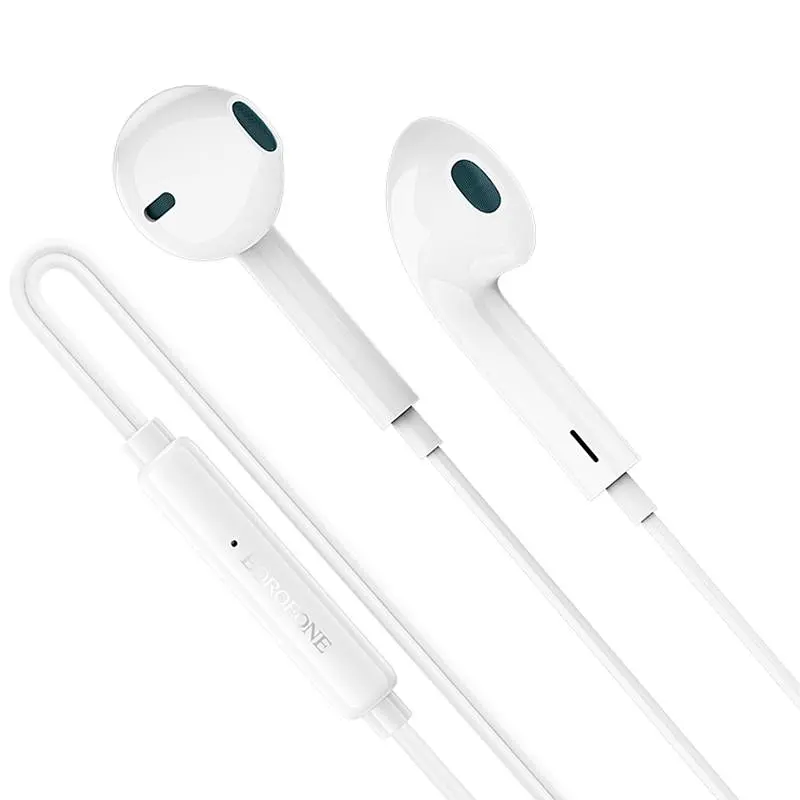Навушники Borofone BM100 Fuente universal with microphone (Type-C/1.2m) White - фото 2