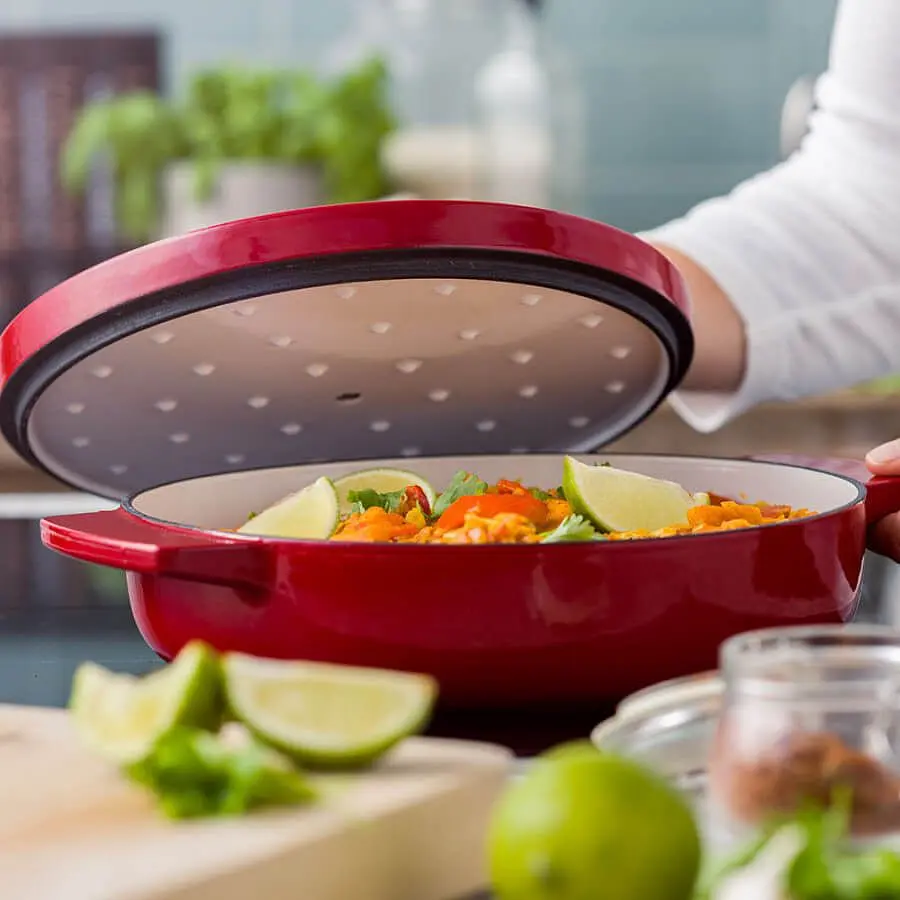 Сотейник KitchenAid чугунный с крышкой 26 см 2.77 л красный (CC009009-001) - фото 5