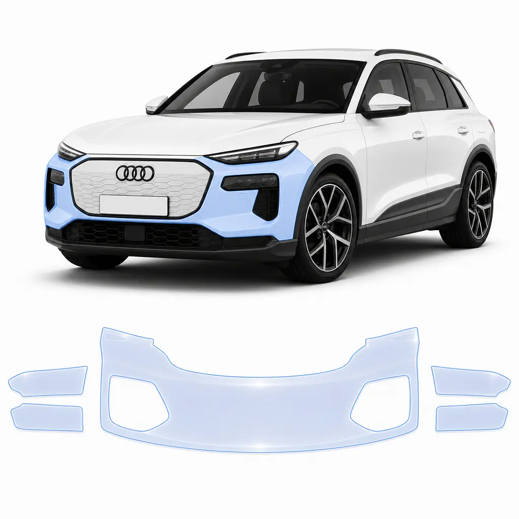 Антигравійна захисна бронеплівка за лекалами для Audi Q6 e-tron PPE 2024- передній бампер