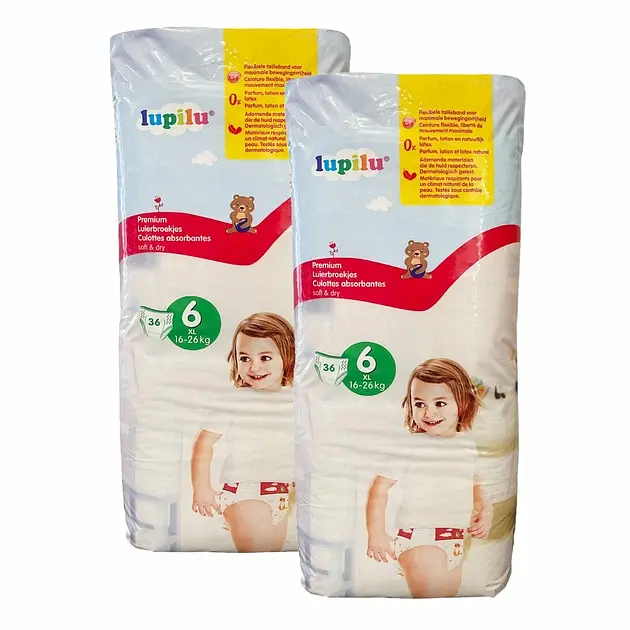 Преміум підгузки - трусики Lupilu soft & dry 6 (16-26 кг) 72 шт