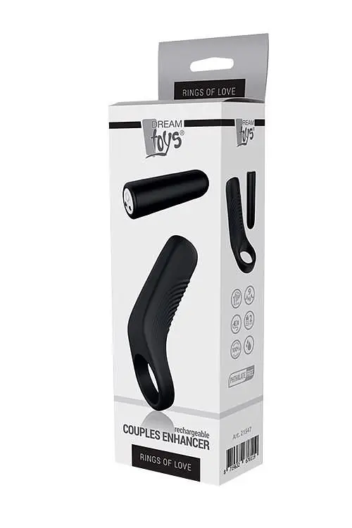 Віброкільце Dream Toys Couples Enhancer, 9,7 см (чорний) - фото 2