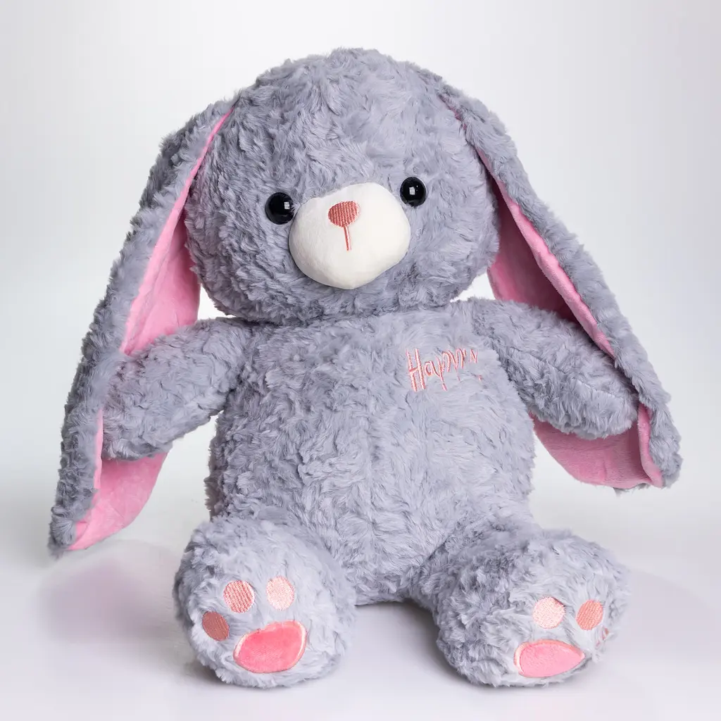 Мягкая игрушка-плед и подушка 3 в 1 Зайка 35×32×40 (см) Серый Colorful Home 509-9G - фото 4