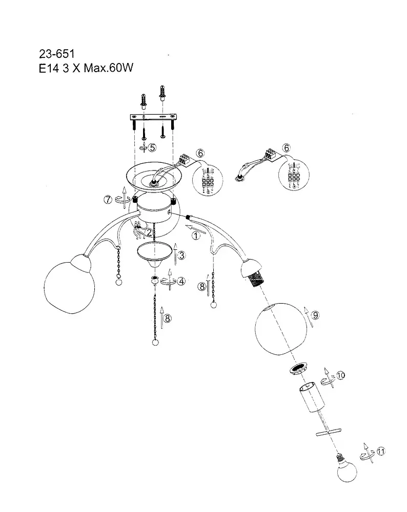 Люстра подвесная Brille в зал E14 (LK-648S/3) - фото 3