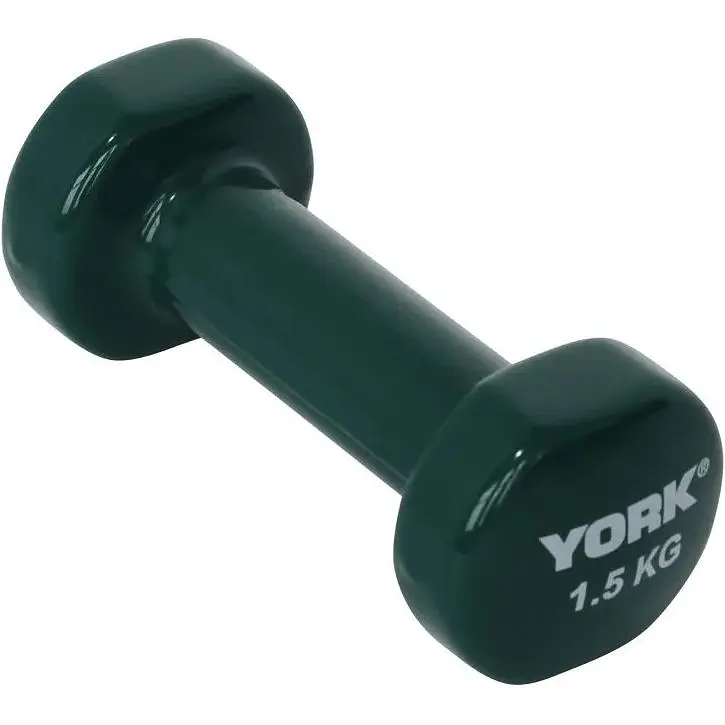 Гантели для фитнеса York Fitness виниловые круглые 2х1,5кг зеленый - фото 3