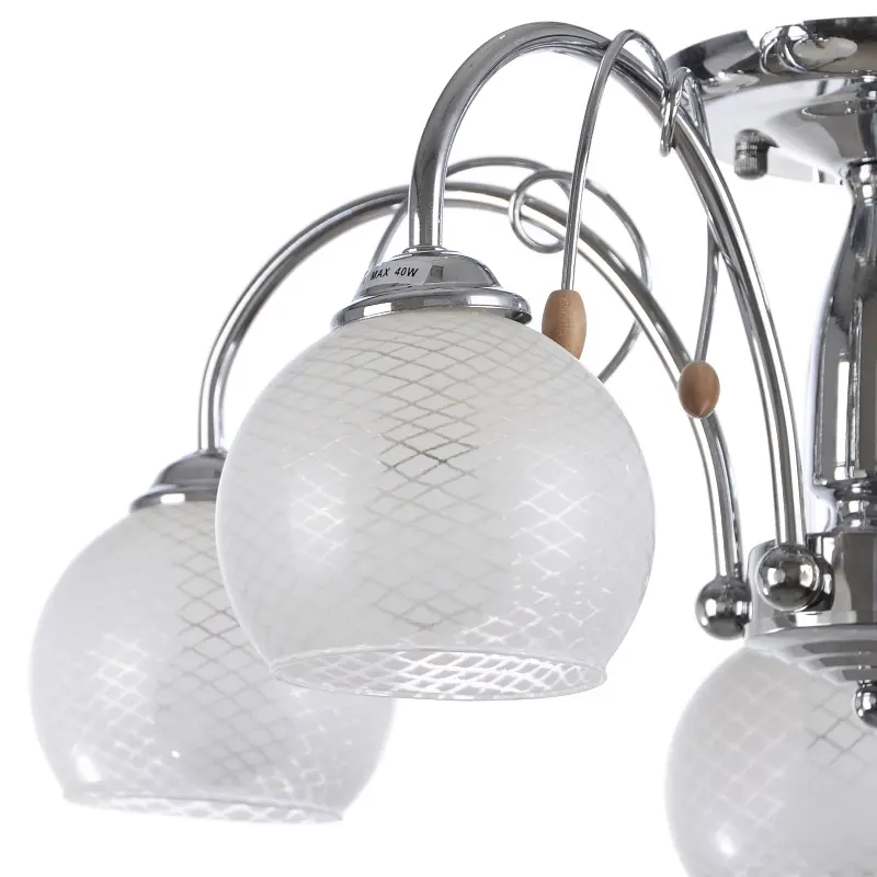 Люстра потолочная Brille классическая E14 40W CH+WH (LK-235C/5) - фото 3