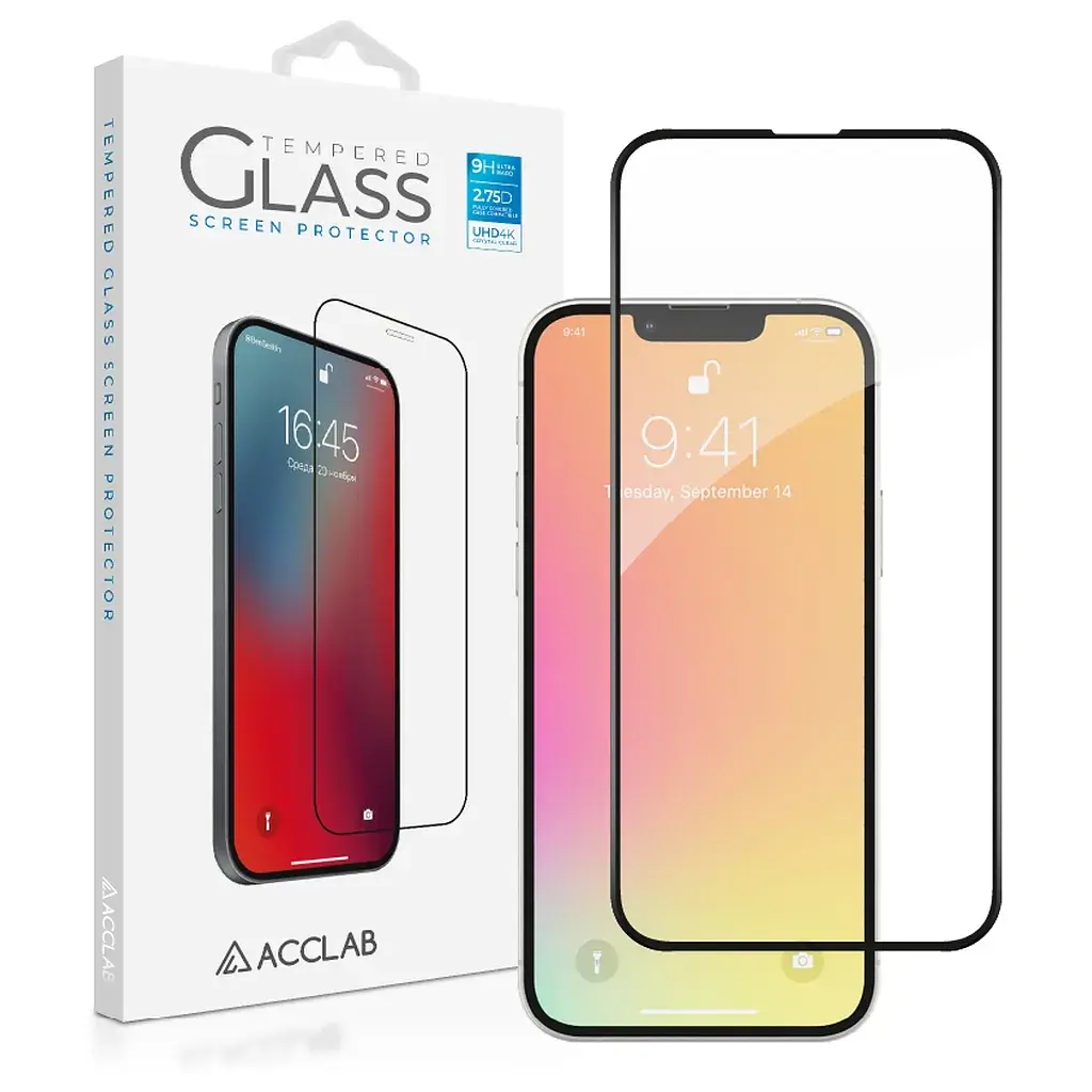 Скло захисне ACCLAB Full Glue Apple iPhone 13 Pro Black (1283126515408) - фото 2