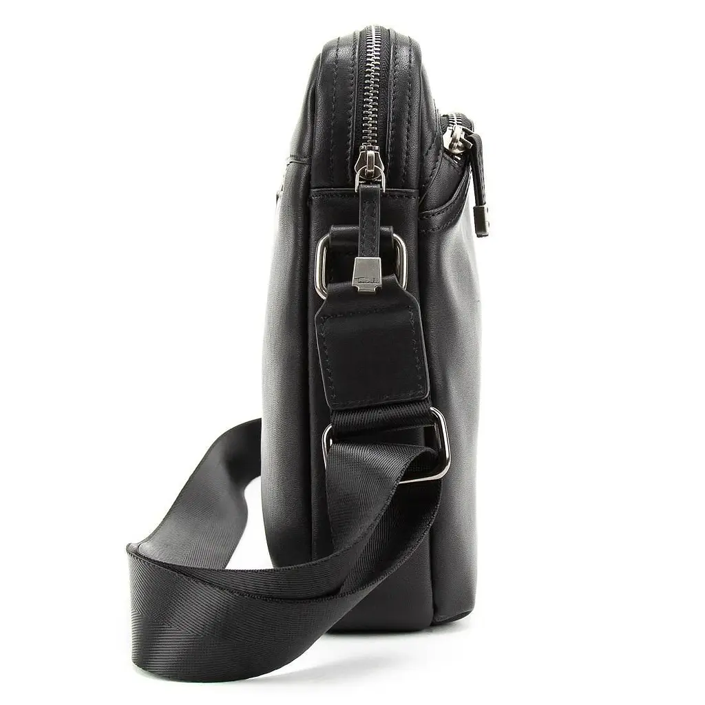 Чоловіча чорна шкіряна сумка через плече Tiding Bag SM8-9686-4A - фото 4