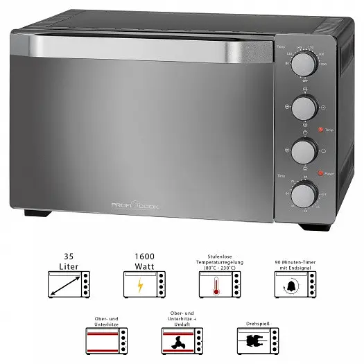 Електродуховка Profi Cook PC-MBG 1185 35 літрів - фото 8