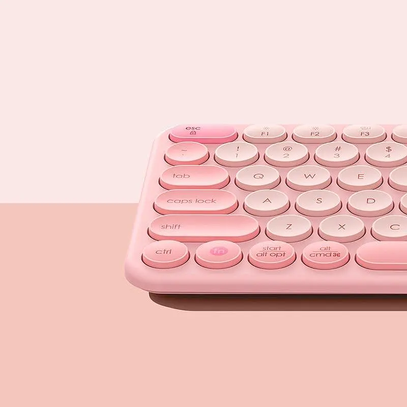 Клавиатура беспроводная 3-диапазонная Baseus K01A Wireless Tri-Mode Keyboard розовая - фото 5