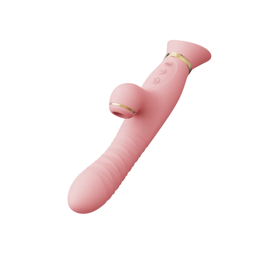 Вибратор-кролик Zalo Rose Rabbit Thruster 25 см светло-розовый - фото 5