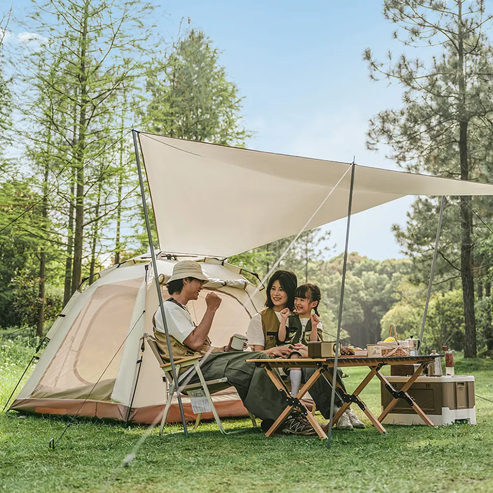 Намет Naturehike Ango Picnic CNK2450WS021 тримісний автоматичний із тентом коричневий - фото 9