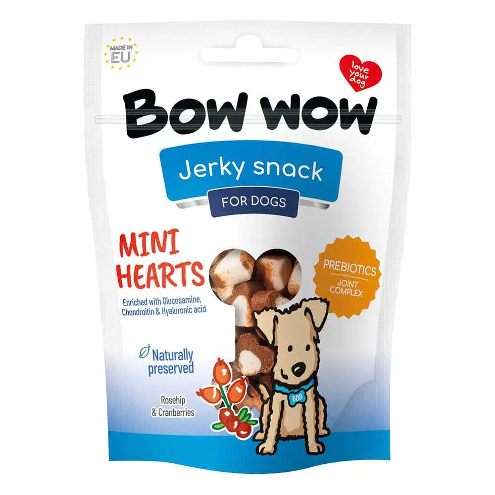 Ласощі для собак Bow wow міні-сердечка, 80 г